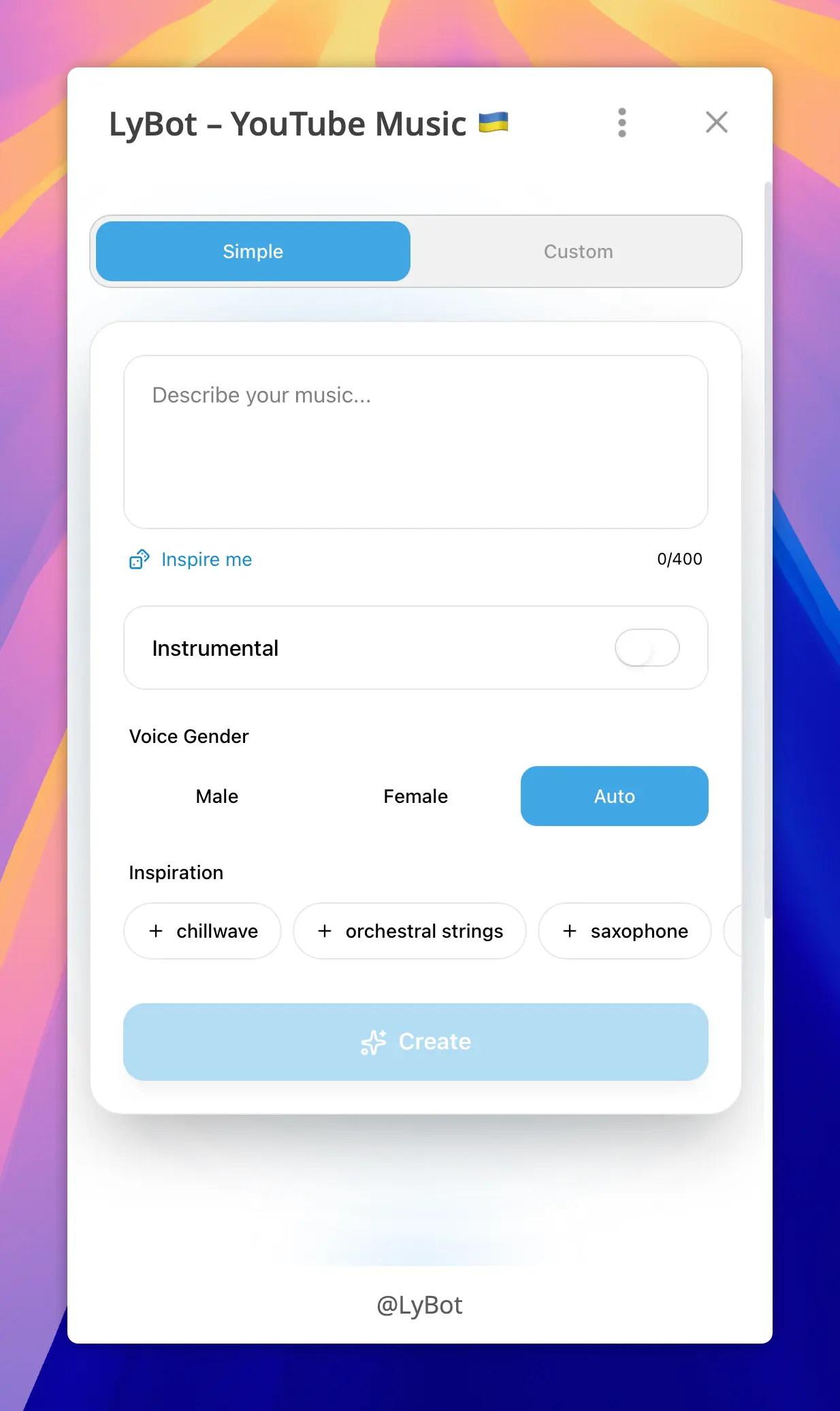 LyBot – YouTube Music 🇺🇦 screenshot 1