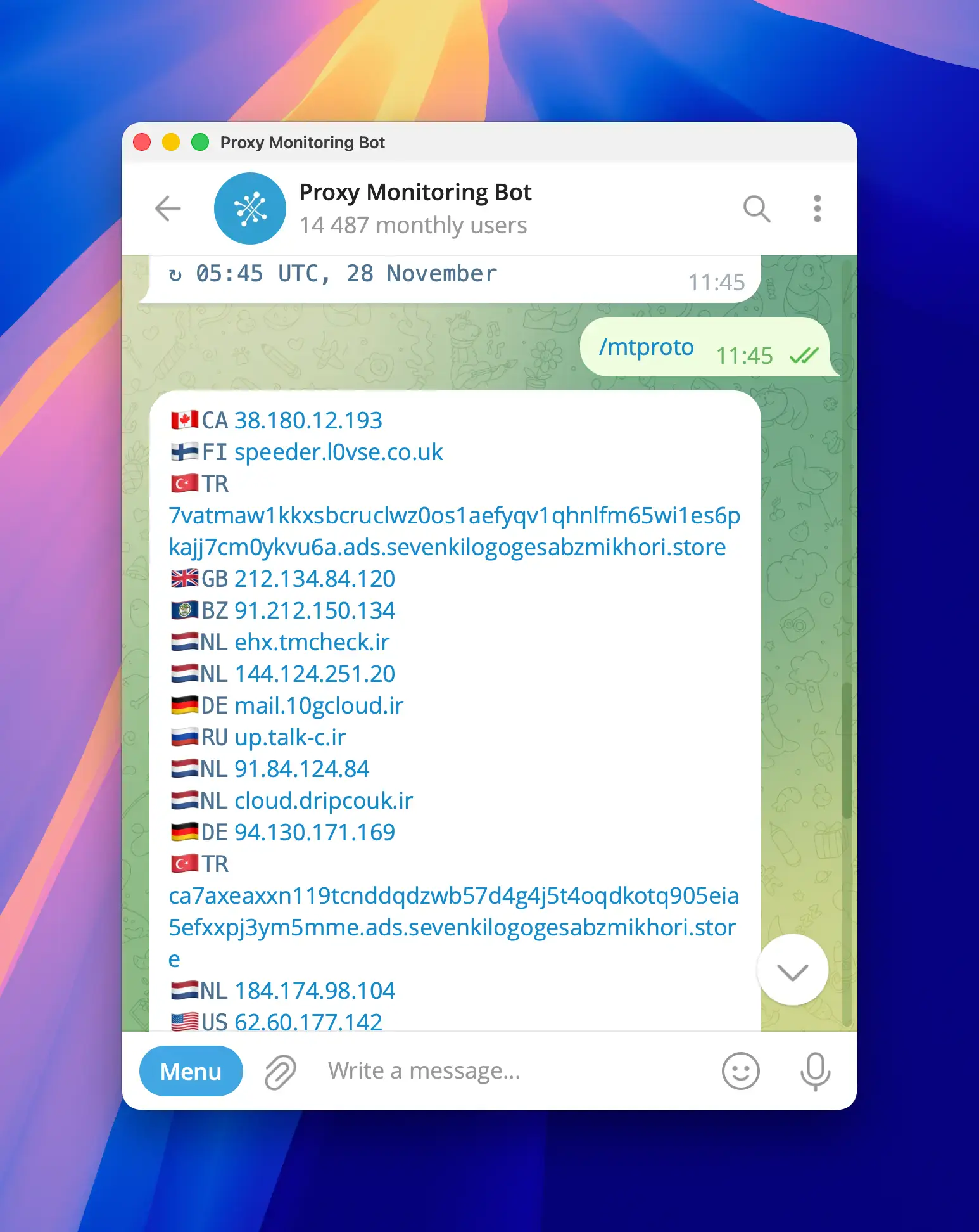 Proxy Monitoring Bot screenshot 1