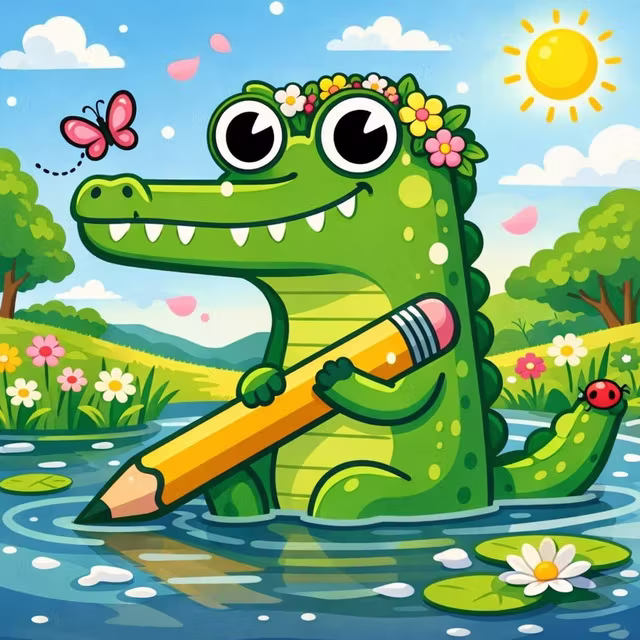 River Crocodile with Drawings!